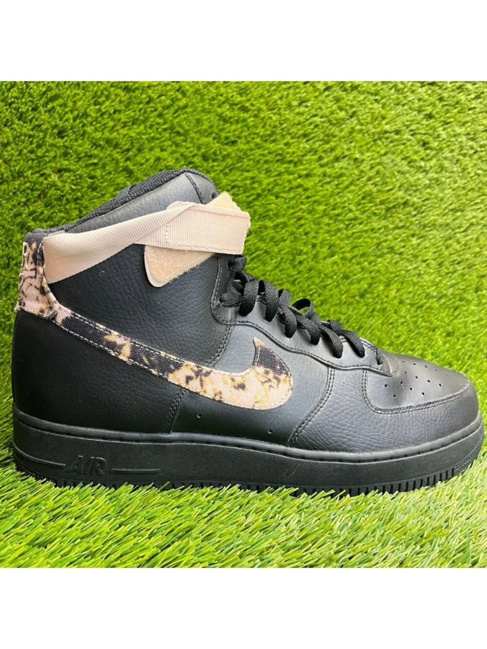 Nike Air Force 1 High Acid Wash Print Mens Size 14 Black Athletic Shoes Sneakers